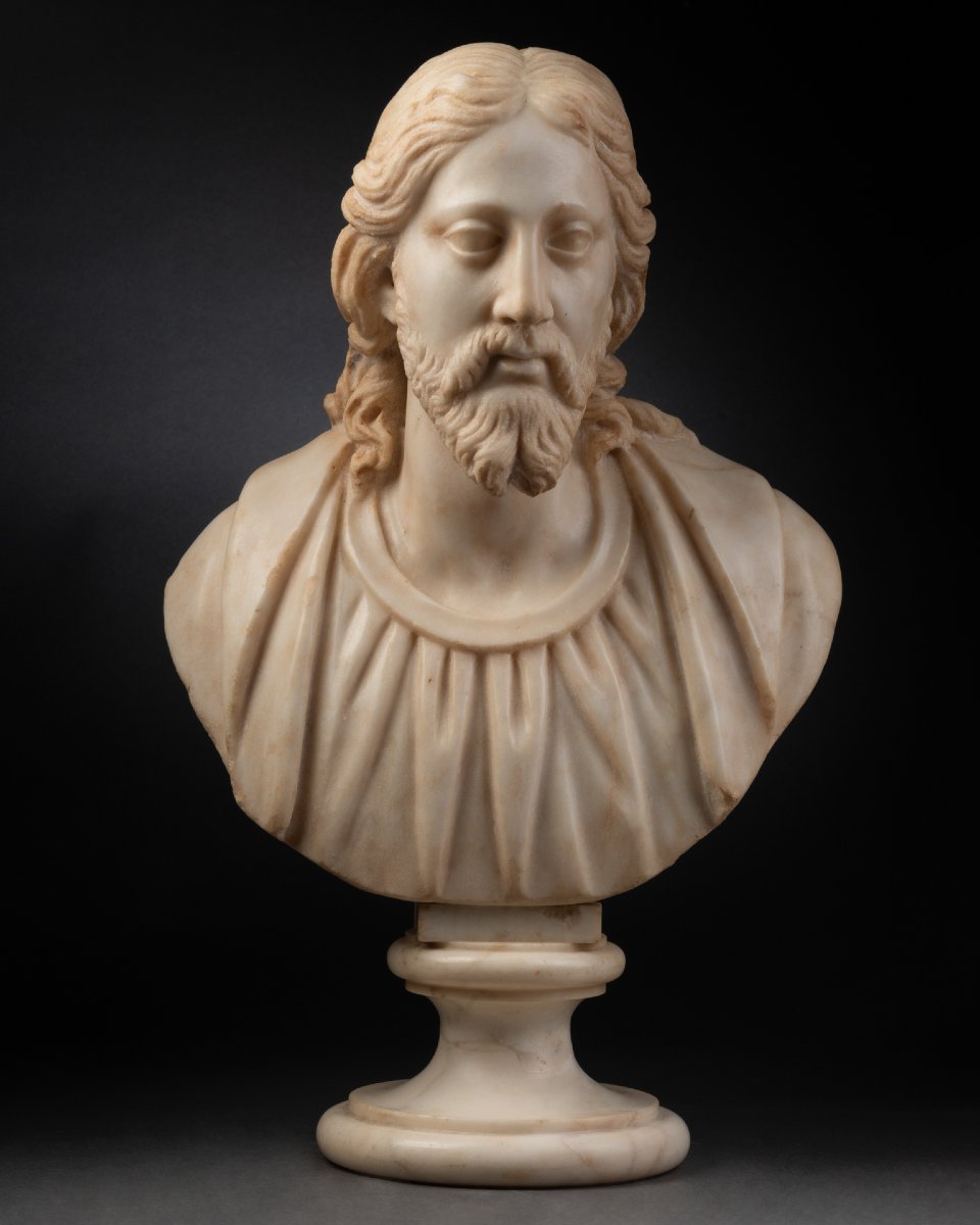 Paire de bustes en marbre - Rome, vers 1600-photo-4