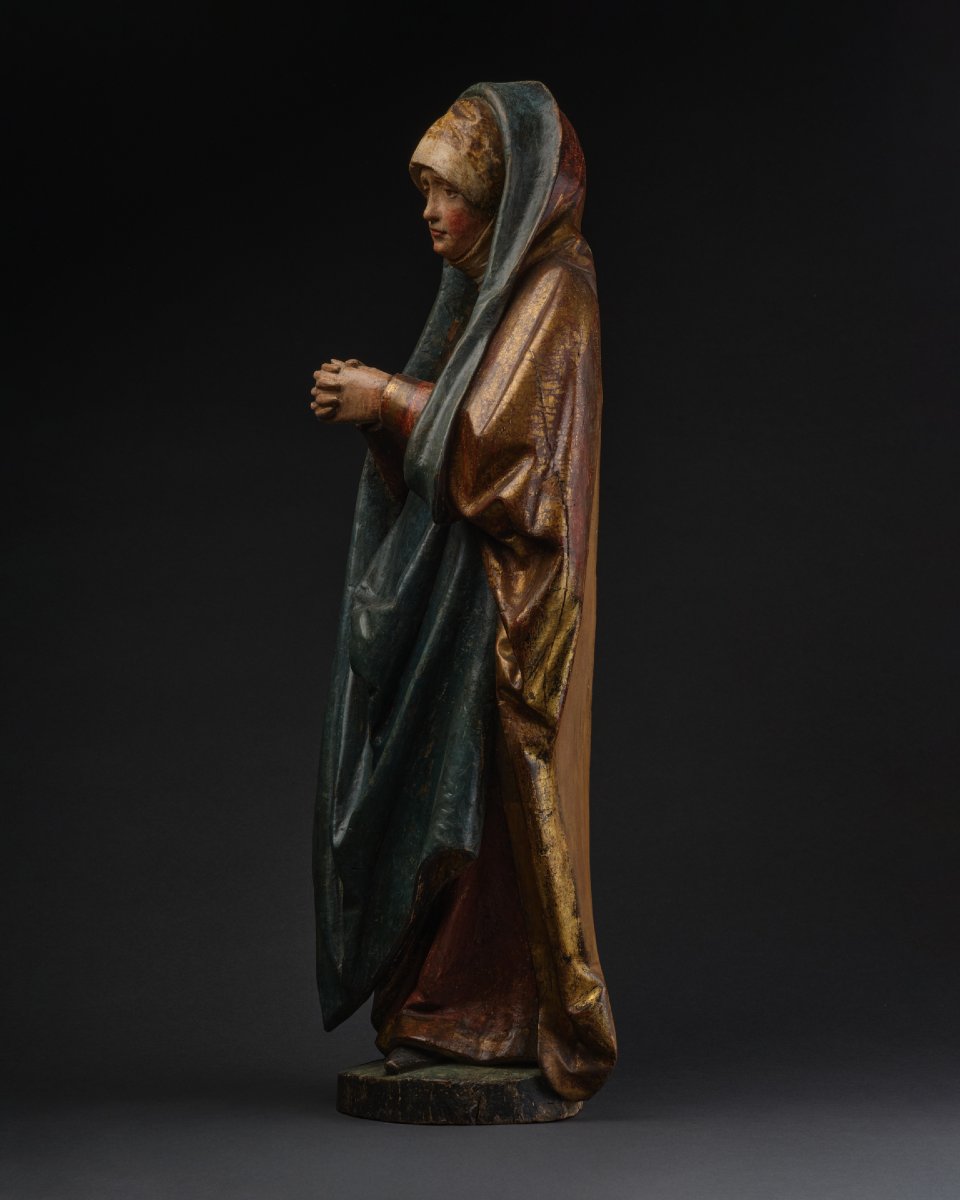 Virgin Of Calvary – Polychrome And Gilt Wood, Swabia, Early 16th Century-photo-2