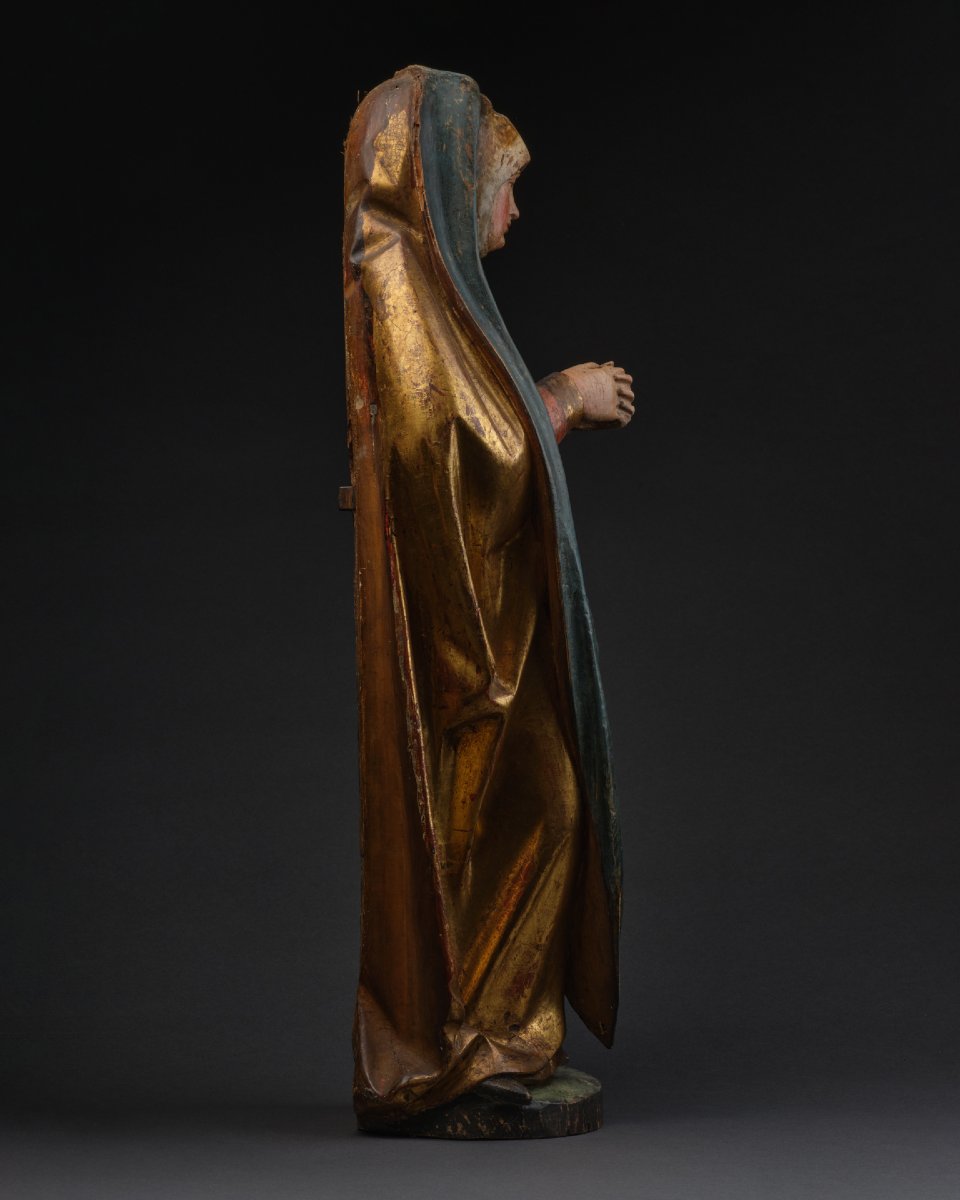 Virgin Of Calvary – Polychrome And Gilt Wood, Swabia, Early 16th Century-photo-4