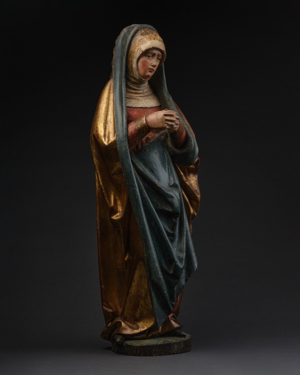 Virgin Of Calvary – Polychrome And Gilt Wood, Swabia, Early 16th Century-photo-1