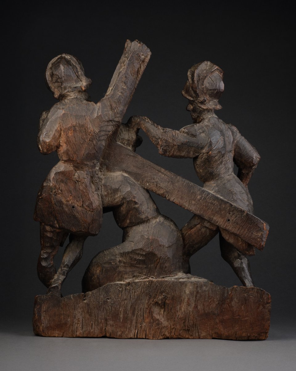 Portement de croix en chêne, Flandres – Début du XVIe siècle-photo-4