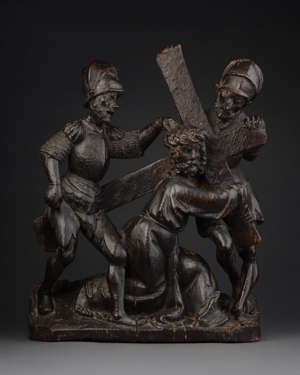 Portement de croix en chêne, Flandres – Début du XVIe siècle