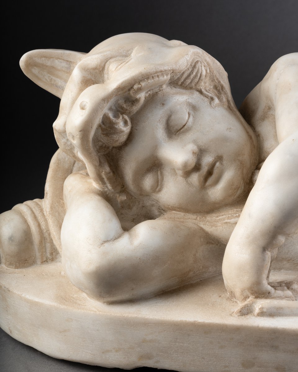Attributed To Tommaso Della Porta (c. 1546–1606), Sleeping Eros, Marble-photo-2