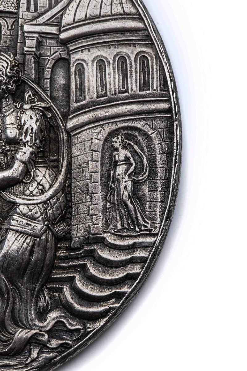 Médaille en argent néo-Renaissance, Salomé recevant la tête de Saint Jean-Baptiste - Vers 1800-photo-2