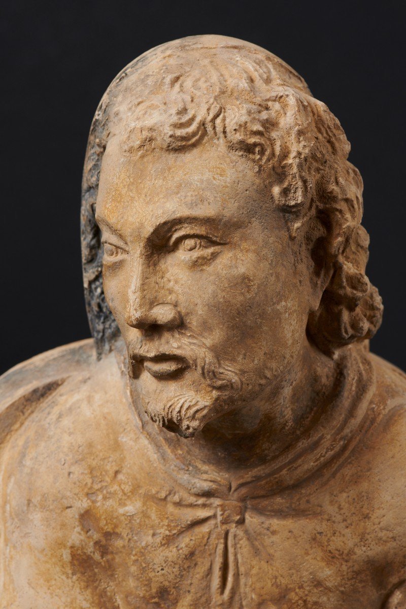 Buste d'Homme En Pierre Calcaire De La Renaissance Française-photo-1