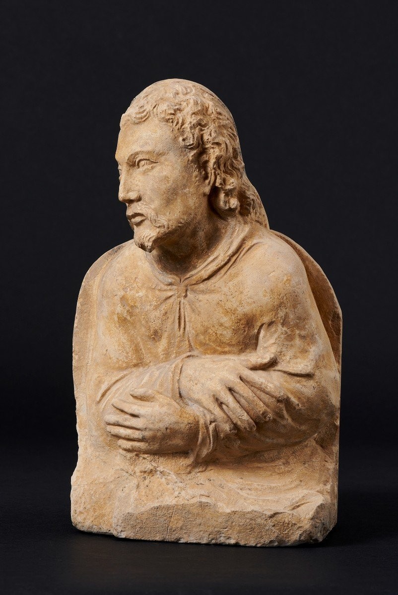 Buste d'Homme En Pierre Calcaire De La Renaissance Française