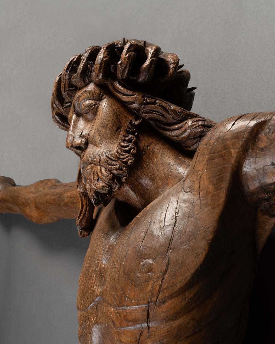 Christ On The Cross, Made Of Oak, Flanders—early 16th Century-photo-4