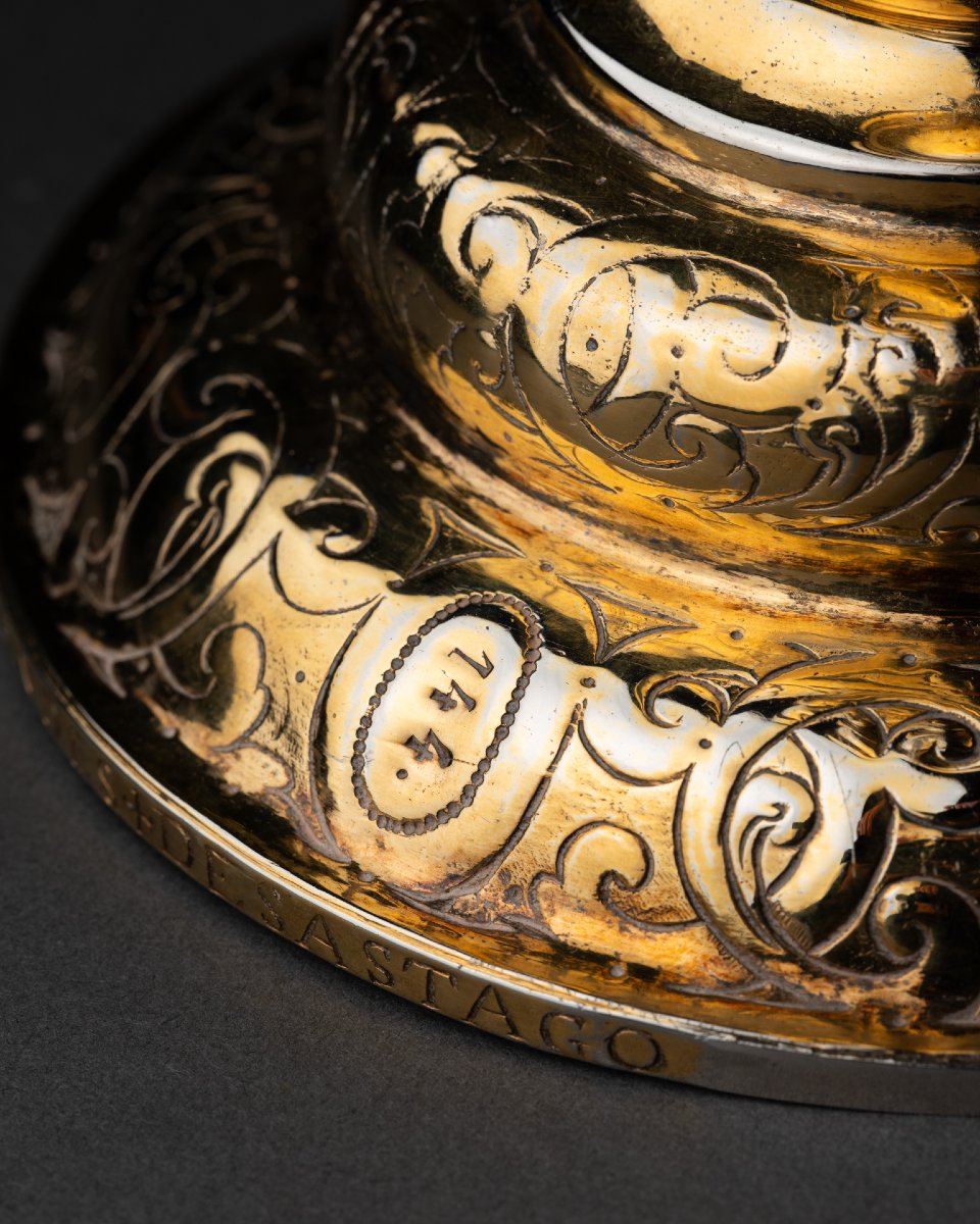 Vermeil Chalice, Silver And Vermeil Cup, Spain (aragon) — Early 17th Century-photo-7