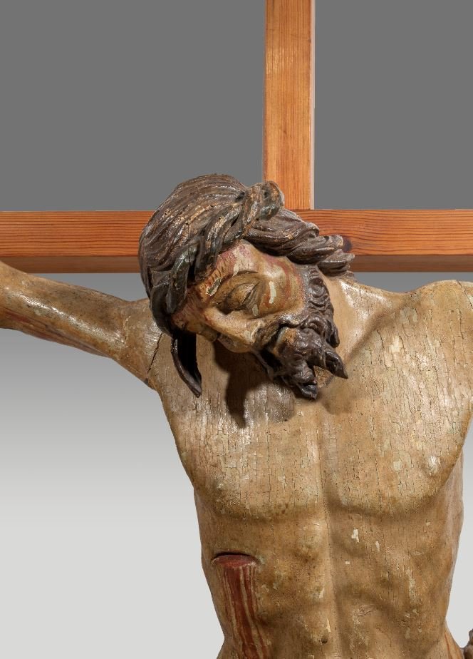 Christ Monumental En Bois, Italie, XVIIe Siècle-photo-2