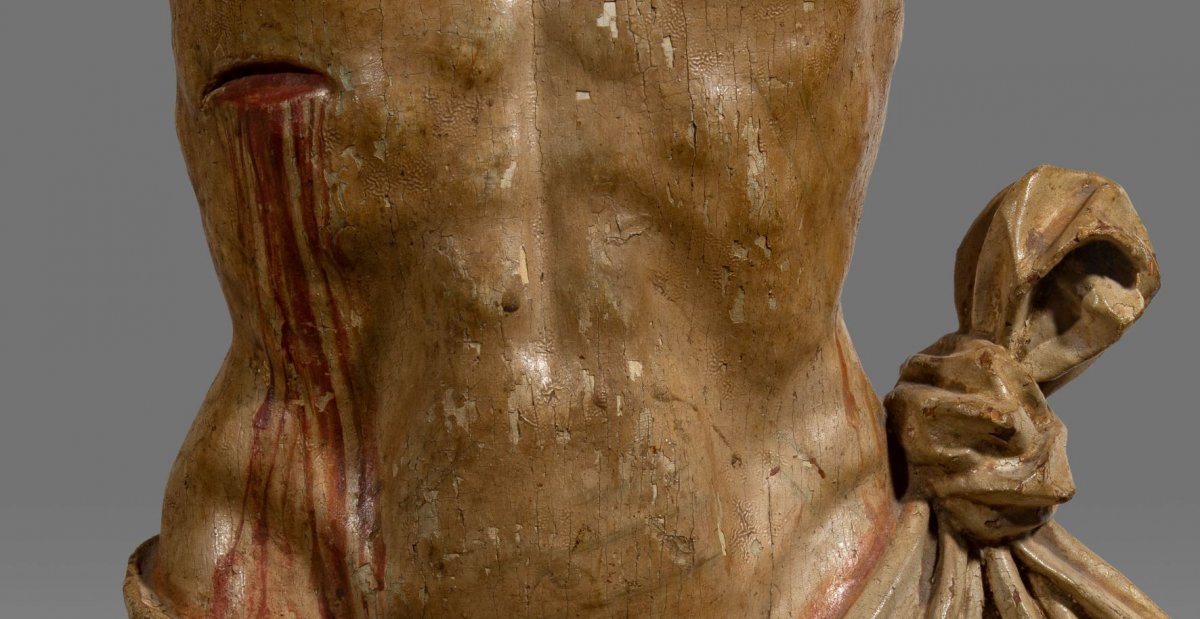 Christ Monumental En Bois, Italie, XVIIe Siècle-photo-1