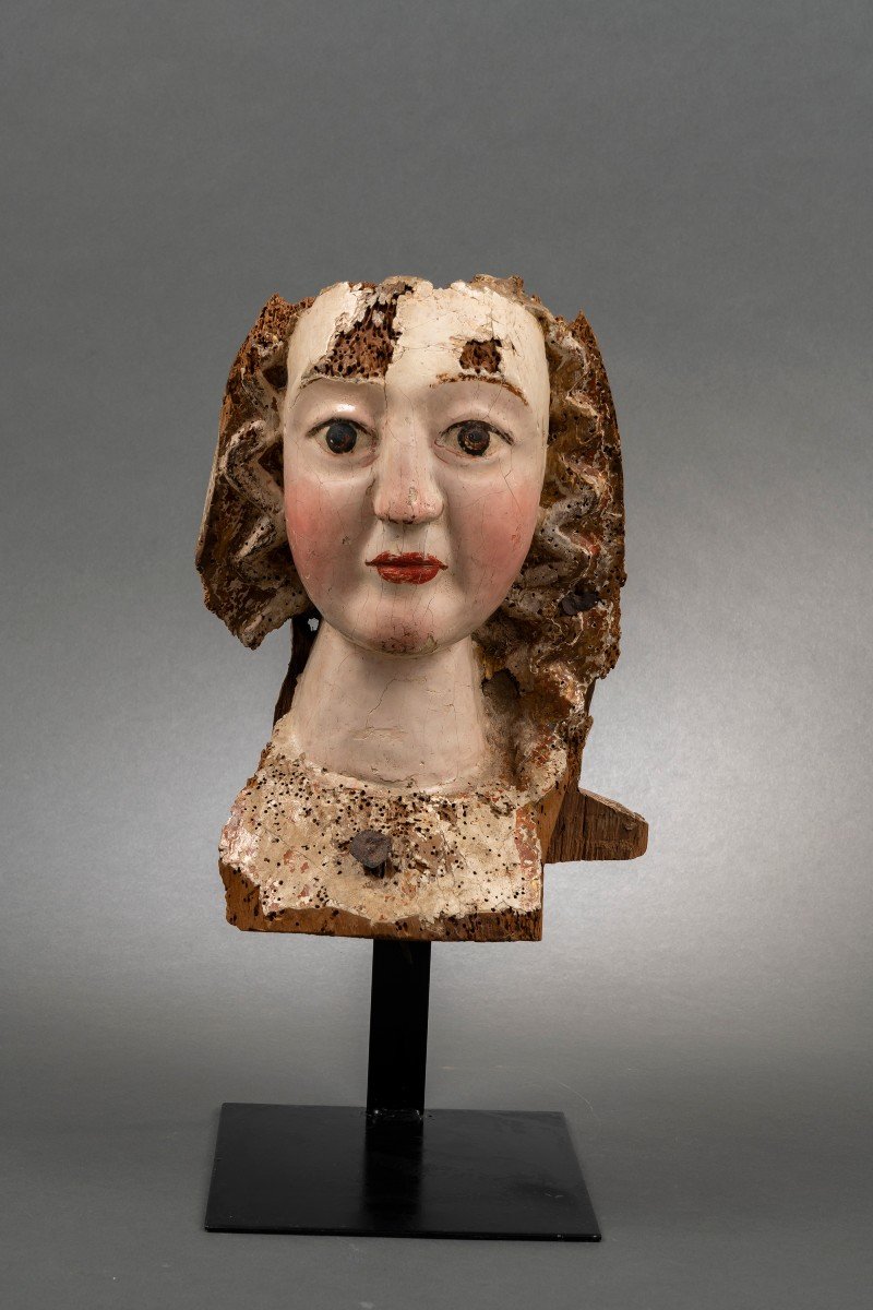 Gothic Female Head - Rhine, Second Half Of The 13th Century