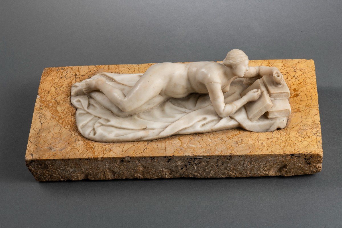 Venus In Alabaster Lying On Marble - Germany, Mid 18th Century-photo-4