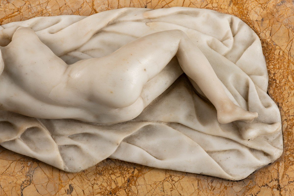 Venus In Alabaster Lying On Marble - Germany, Mid 18th Century-photo-1