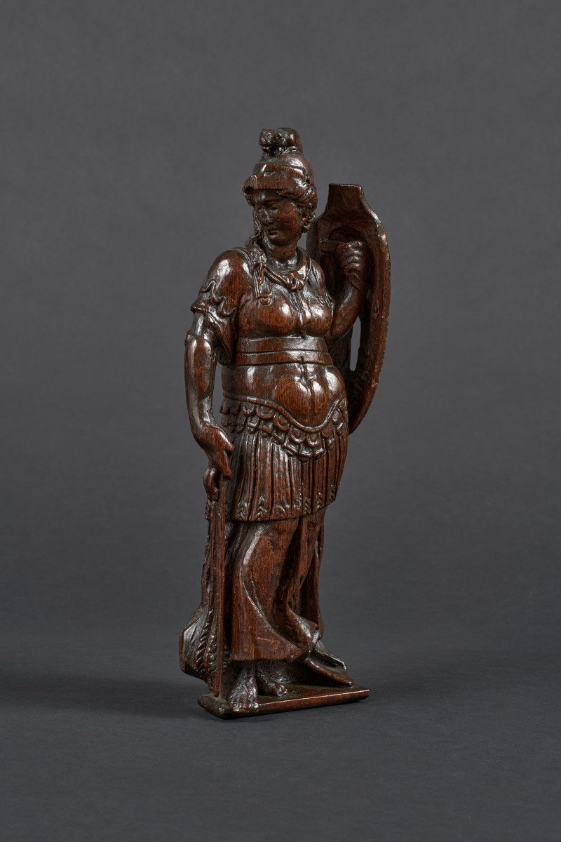 Allégorie de la Force sous les traits d'une Minerve en Chêne - France, Vers 1600-photo-2