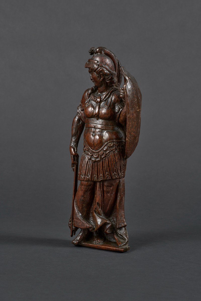 Allégorie de la Force sous les traits d'une Minerve en Chêne - France, Vers 1600-photo-1