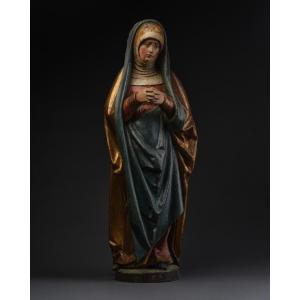 Virgin Of Calvary – Polychrome And Gilt Wood, Swabia, Early 16th Century