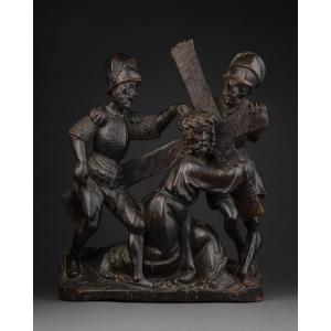 Carrying Of The Cross In Oak, Flanders – Early 16th Century