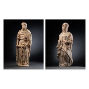 Saint Thomas et Saint Jean, Marbre blanc, Italie du Nord, Veneto ? - 1520-1530