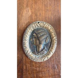 Médaille à l’antique avec profil d’impératrice romaine, bronze, Italie  - XVIIIe siècle 