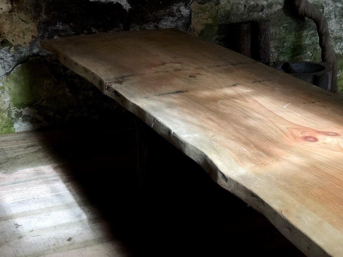 Table Monumentale En Bois, Résineux Et Acacia  _ 20 ème-photo-2