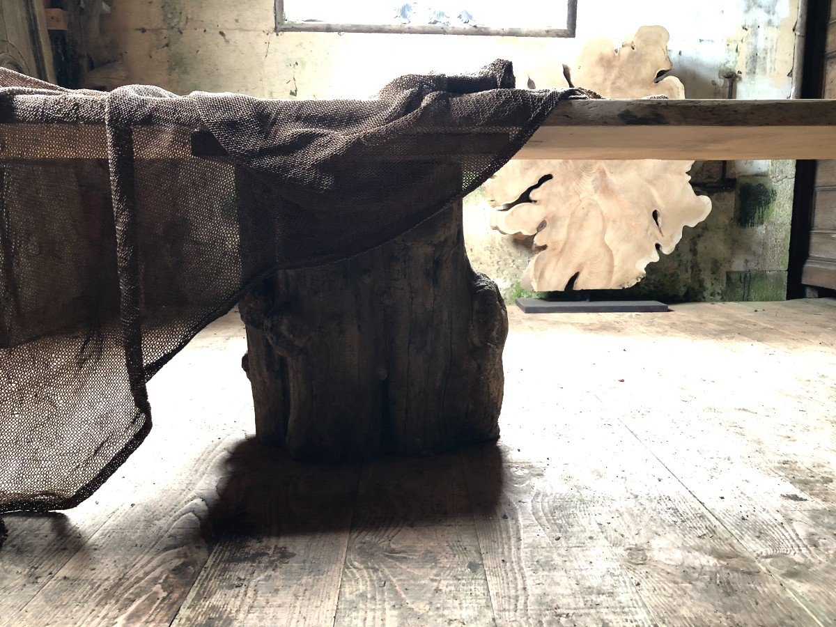 Table Monumentale En Bois, Résineux Et Acacia  _ 20 ème-photo-1