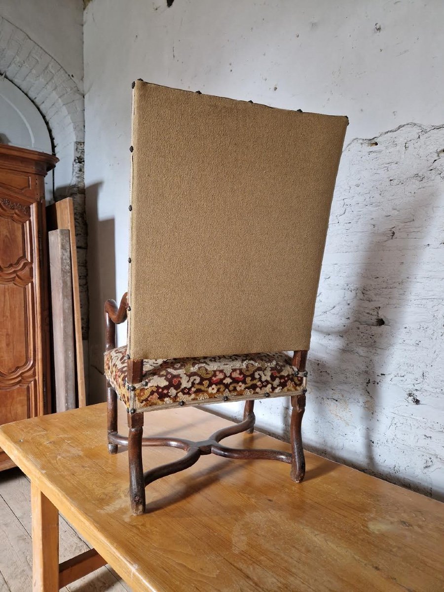 Fauteuil Louis III Noyer-photo-2