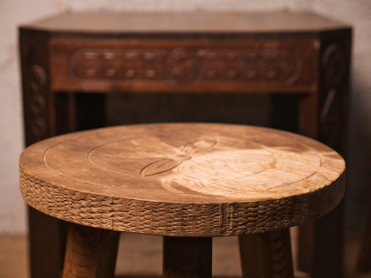 Breton Stool In The Style Of Jeanne Malivel-photo-2