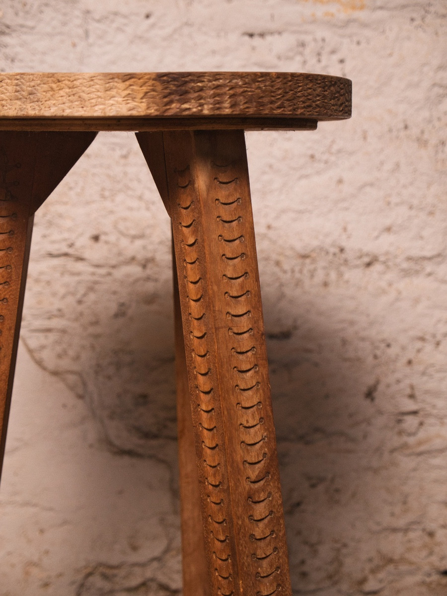 Breton Stool In The Style Of Jeanne Malivel-photo-3