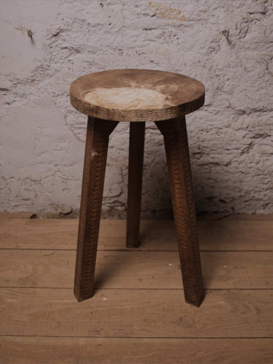 Breton Stool In The Style Of Jeanne Malivel