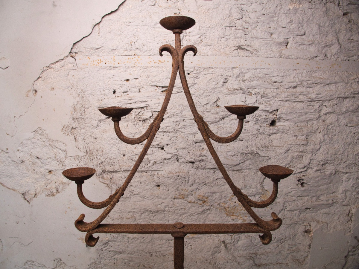 Pique cierge en fer forgé-photo-3