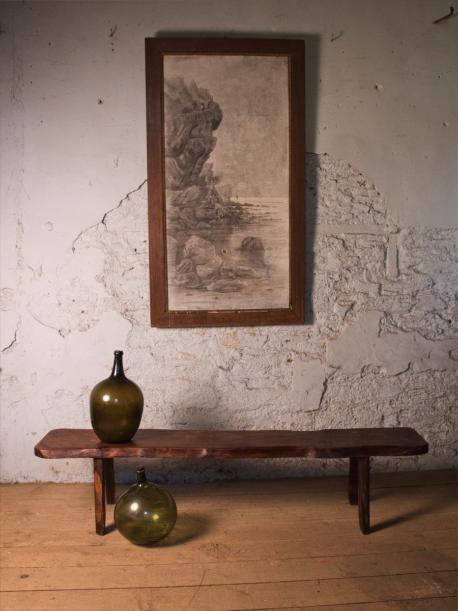 Elm Bench From The 1960s-photo-2