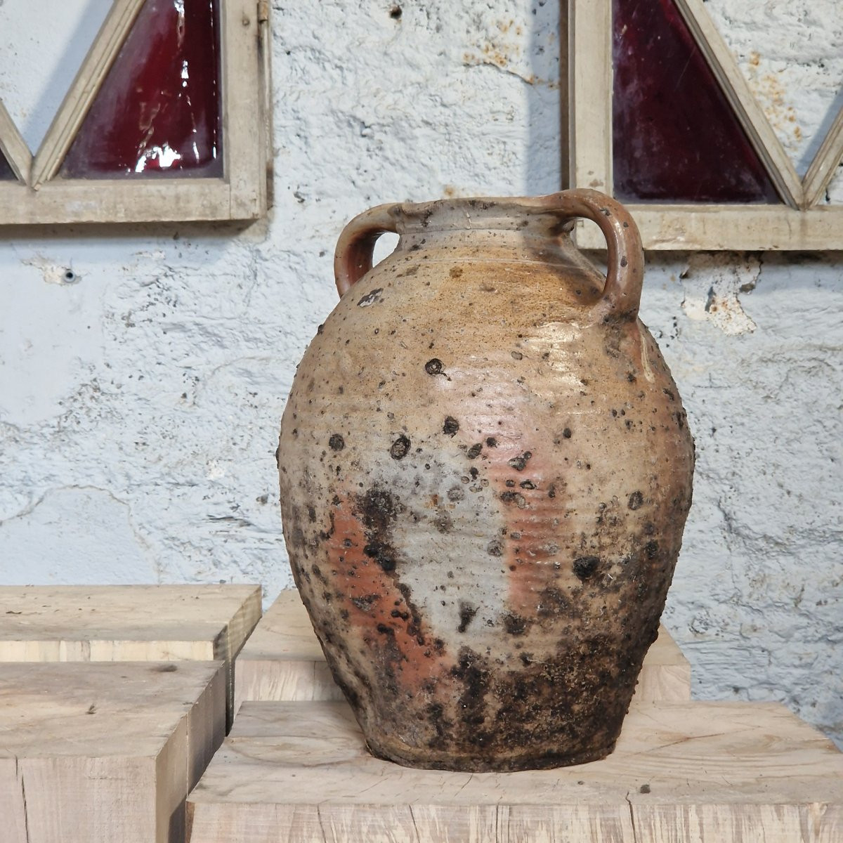 4 Borne Stoneware Jars-photo-2