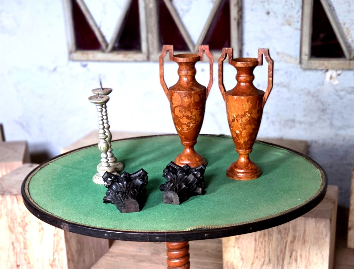 Wooden Cassolettes, Marquees And Candle-holders