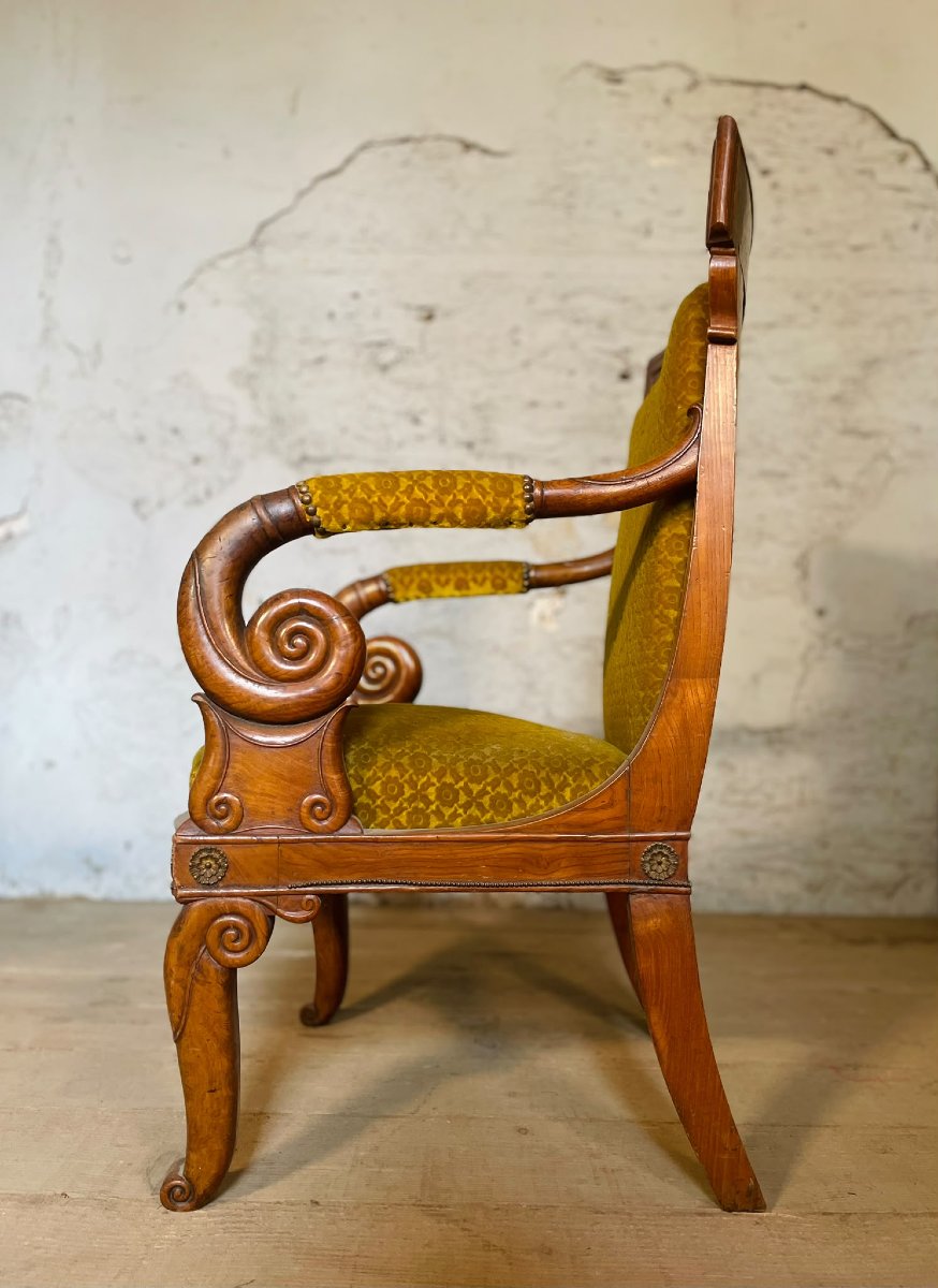 Paire de fauteuil en Frêne époque restauration