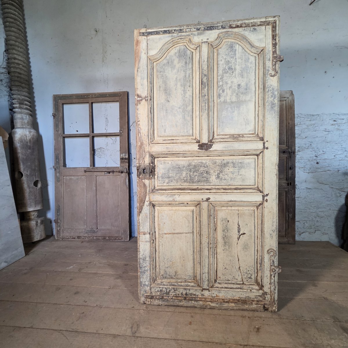 Louis XV-style Door In Painted Oak-photo-5