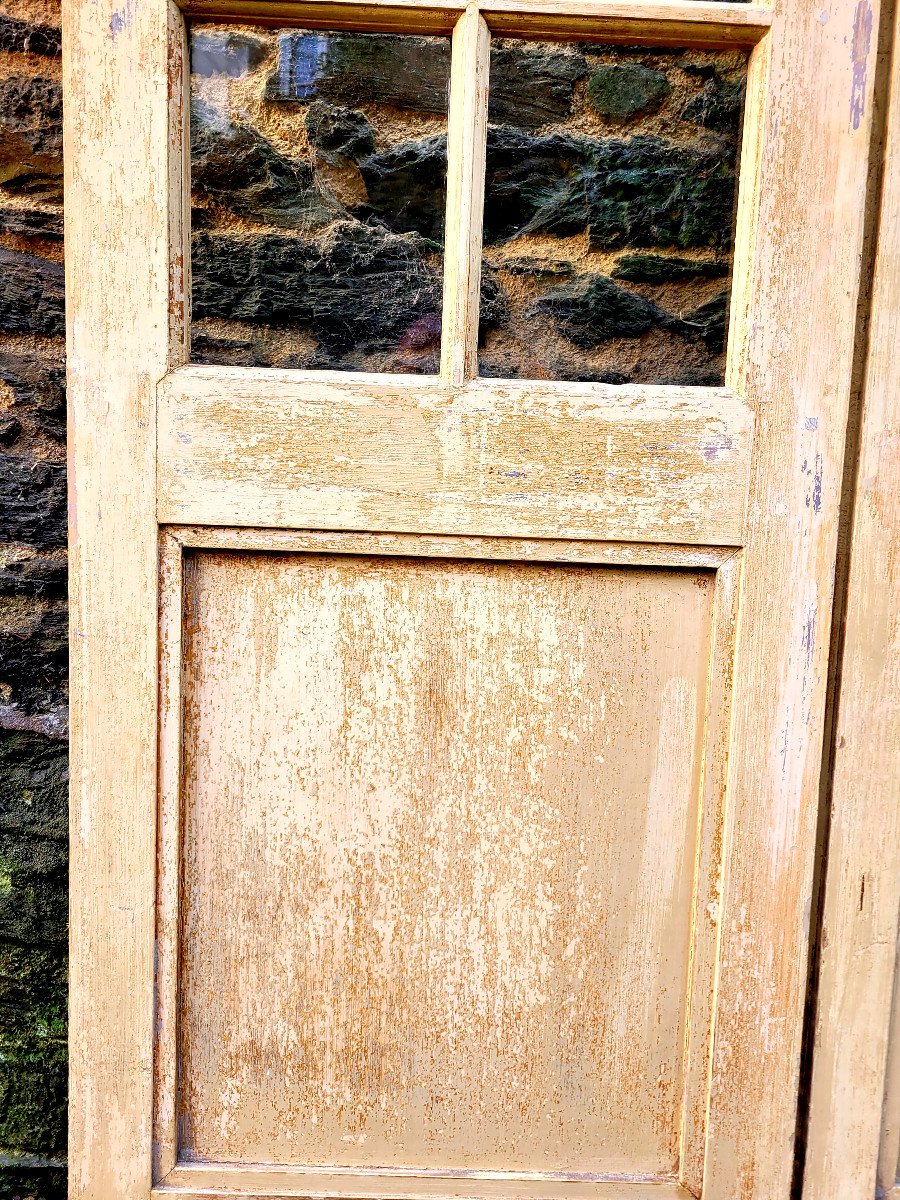 Porte fenêtre - Baie Vitrée En Résineux - Boisierie 4 Portes - Fin 19 ème -photo-3