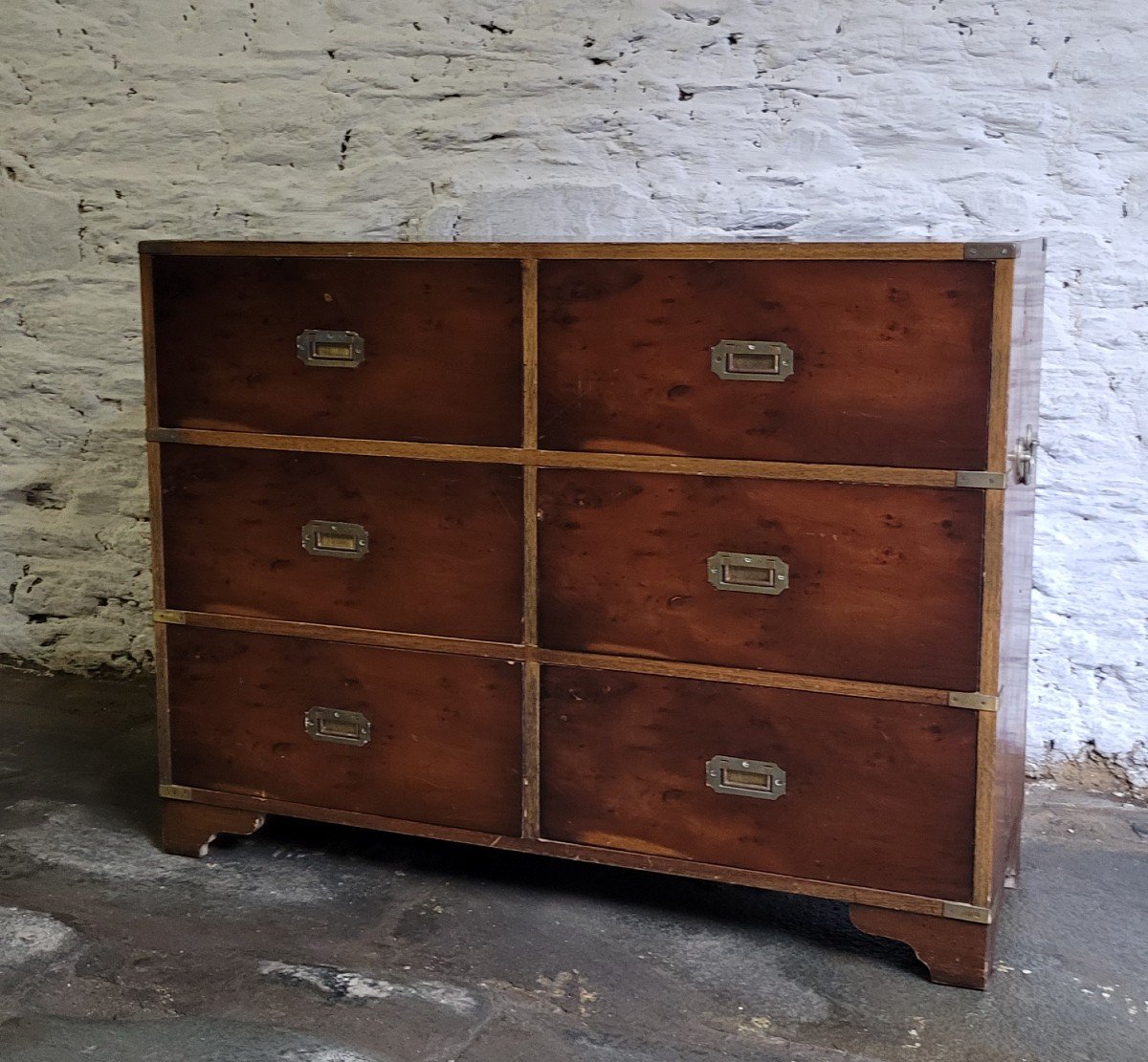 Paire De Commodes De Bateau Anglaises - 20 ème - Acajou -photo-2