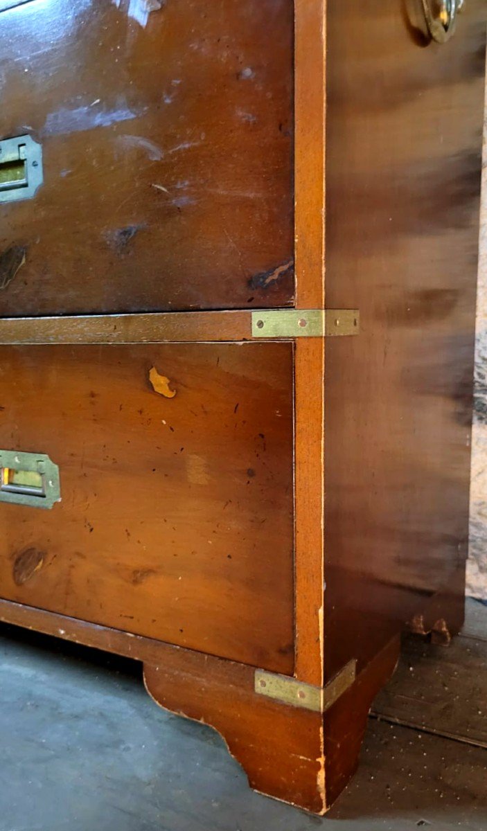 Paire De Commodes De Bateau Anglaises - 20 ème - Acajou -photo-4