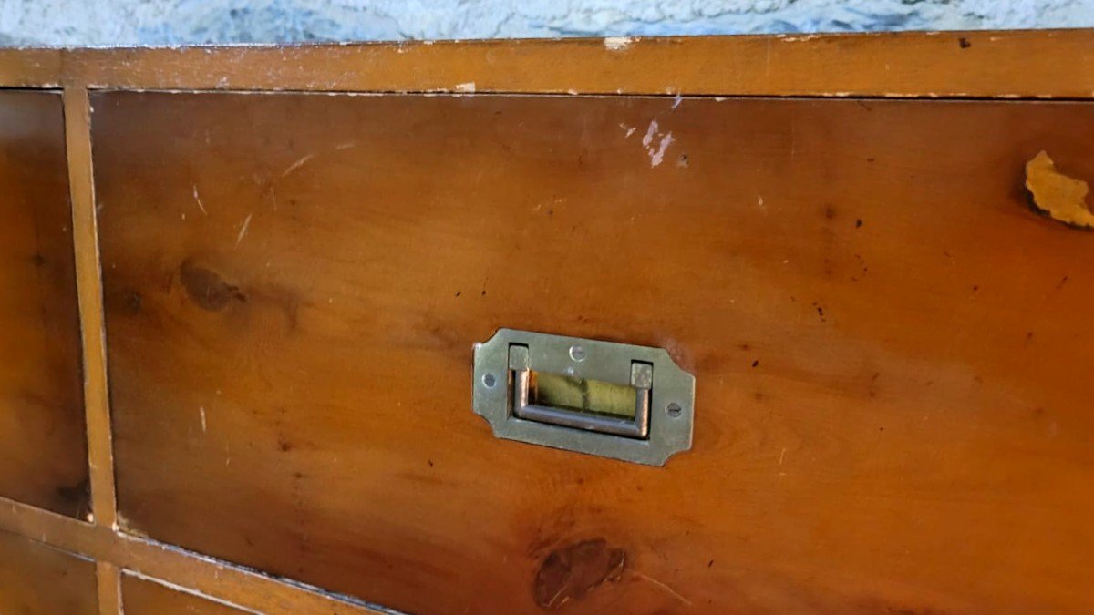 Paire De Commodes De Bateau Anglaises - 20 ème - Acajou -photo-1