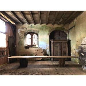 Table Monumentale En Bois, Résineux Et Acacia  _ 20 ème