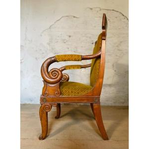 Paire de fauteuil en Frêne époque restauration