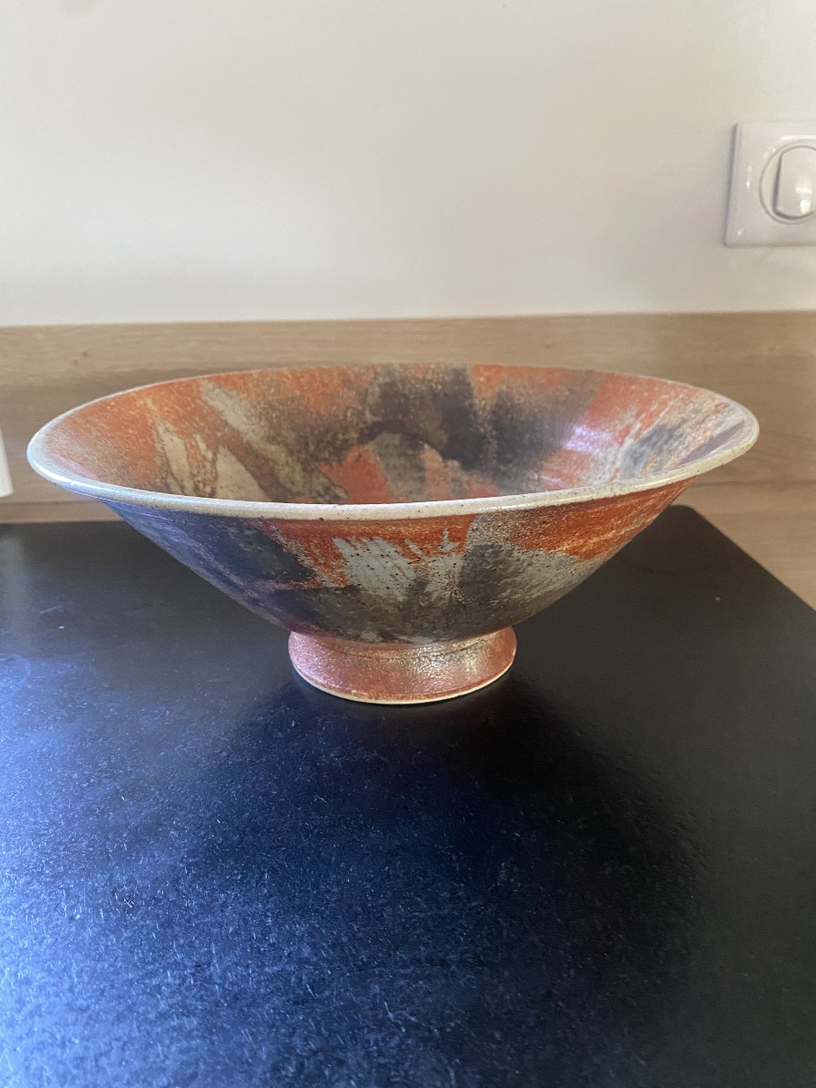 Stoneware Bowl Signed-photo-3