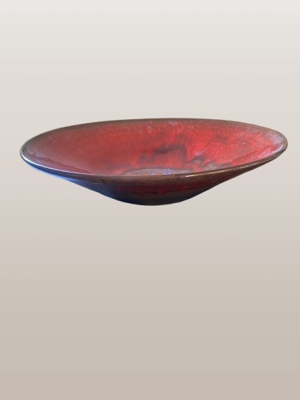 Enameled Stoneware Bowl Signed