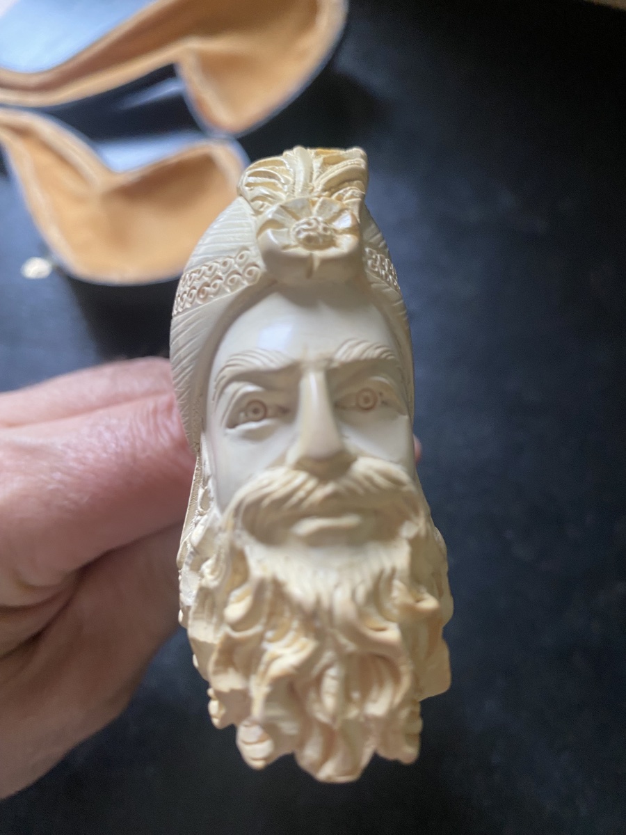 Pipe écume de mer homme au turban -photo-3