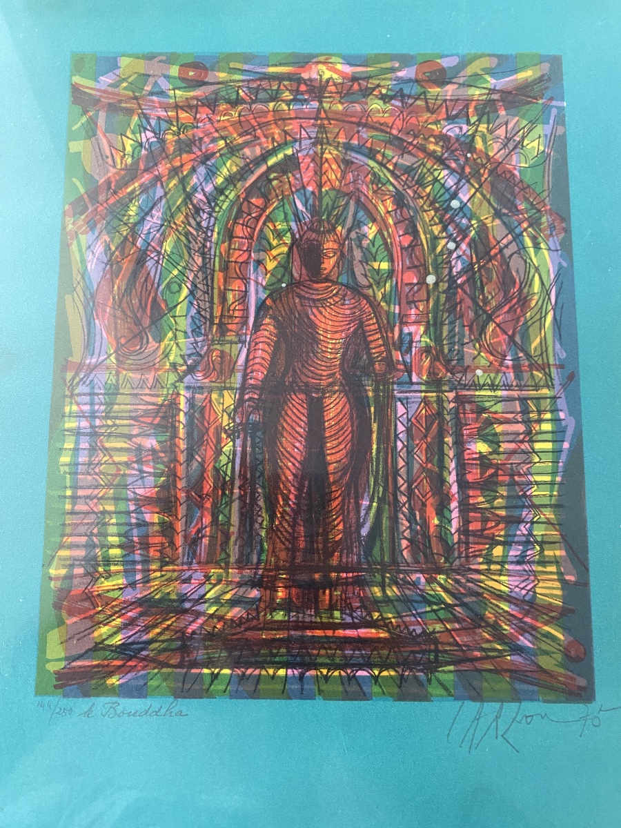 Lithograph By Jean Carzou, *the Buddha*, 144/250-photo-2