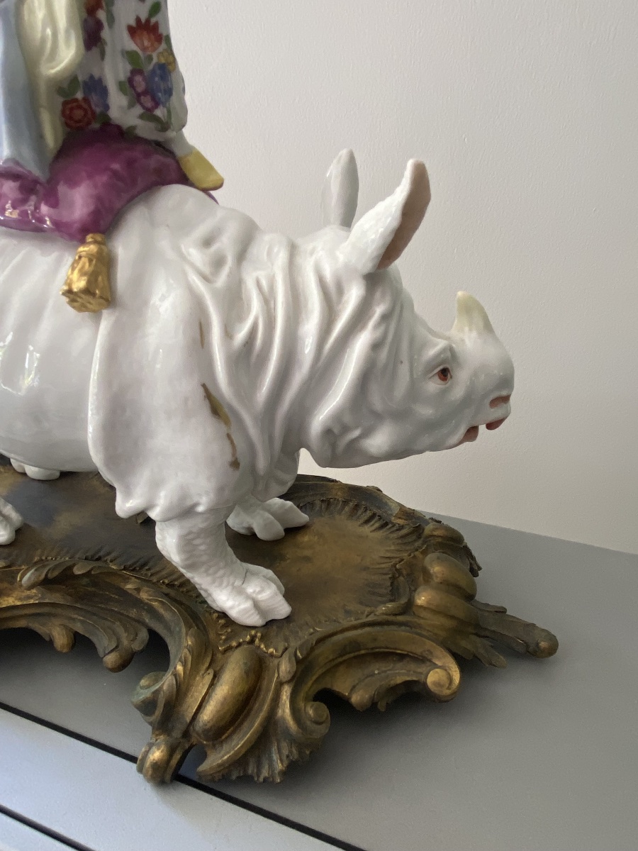 Groupe porcelaine Rhinoceros Samson 19 eme-photo-4