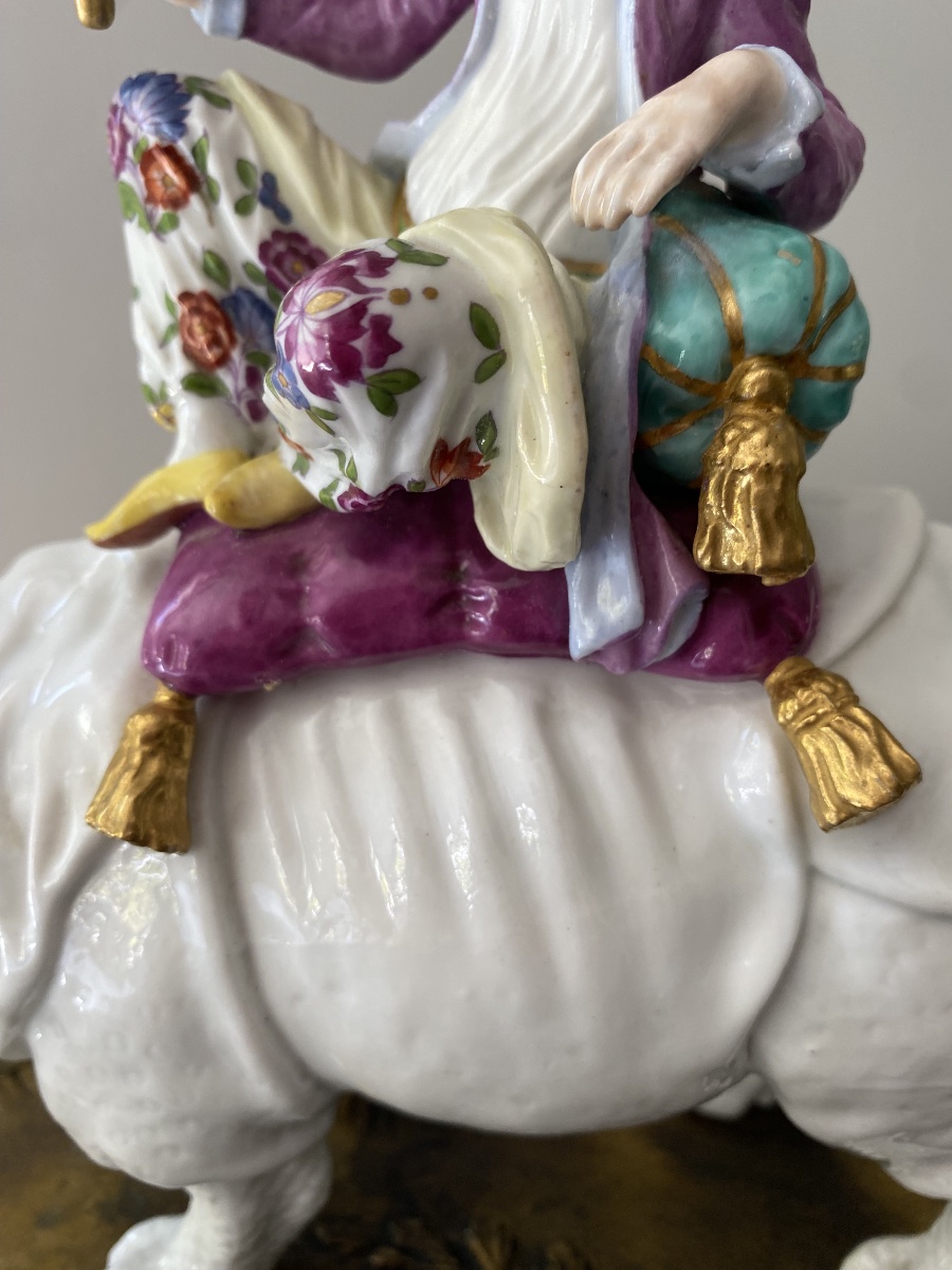 Groupe porcelaine Rhinoceros Samson 19 eme-photo-4