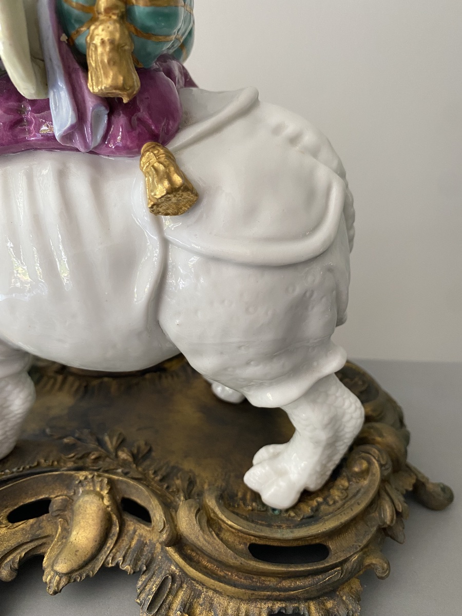 Groupe porcelaine Rhinoceros Samson 19 eme-photo-5