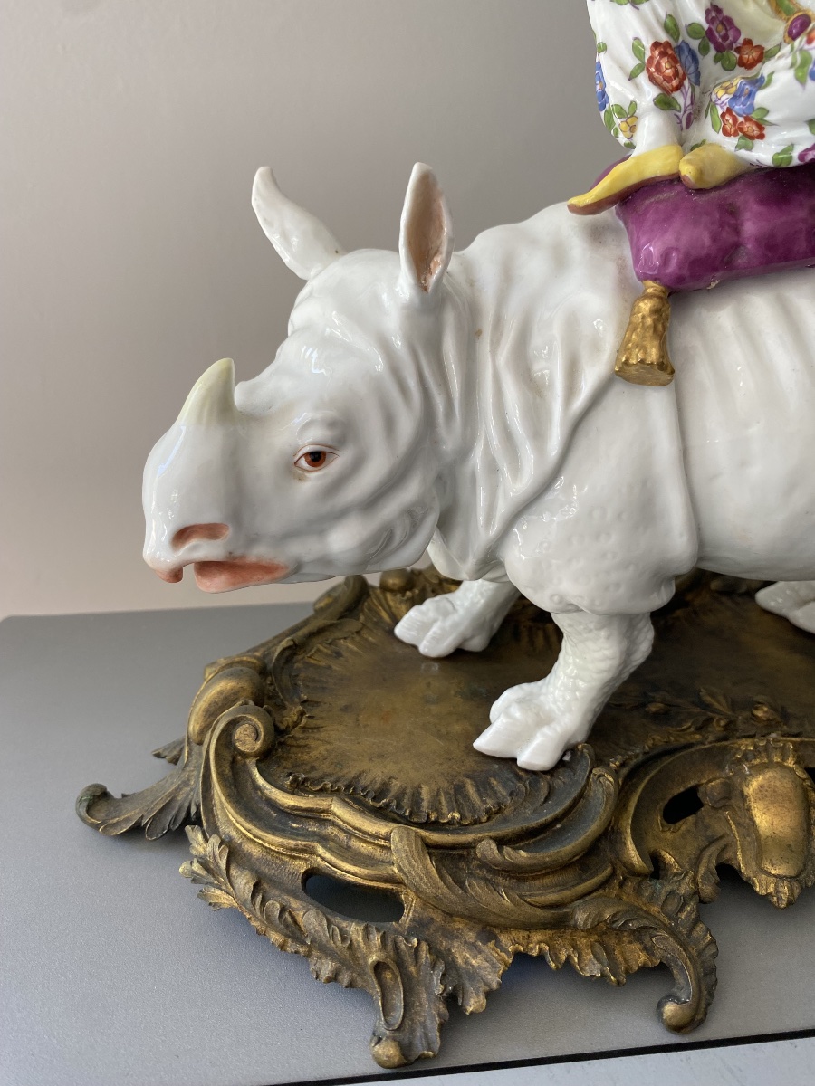 Groupe porcelaine Rhinoceros Samson 19 eme-photo-6