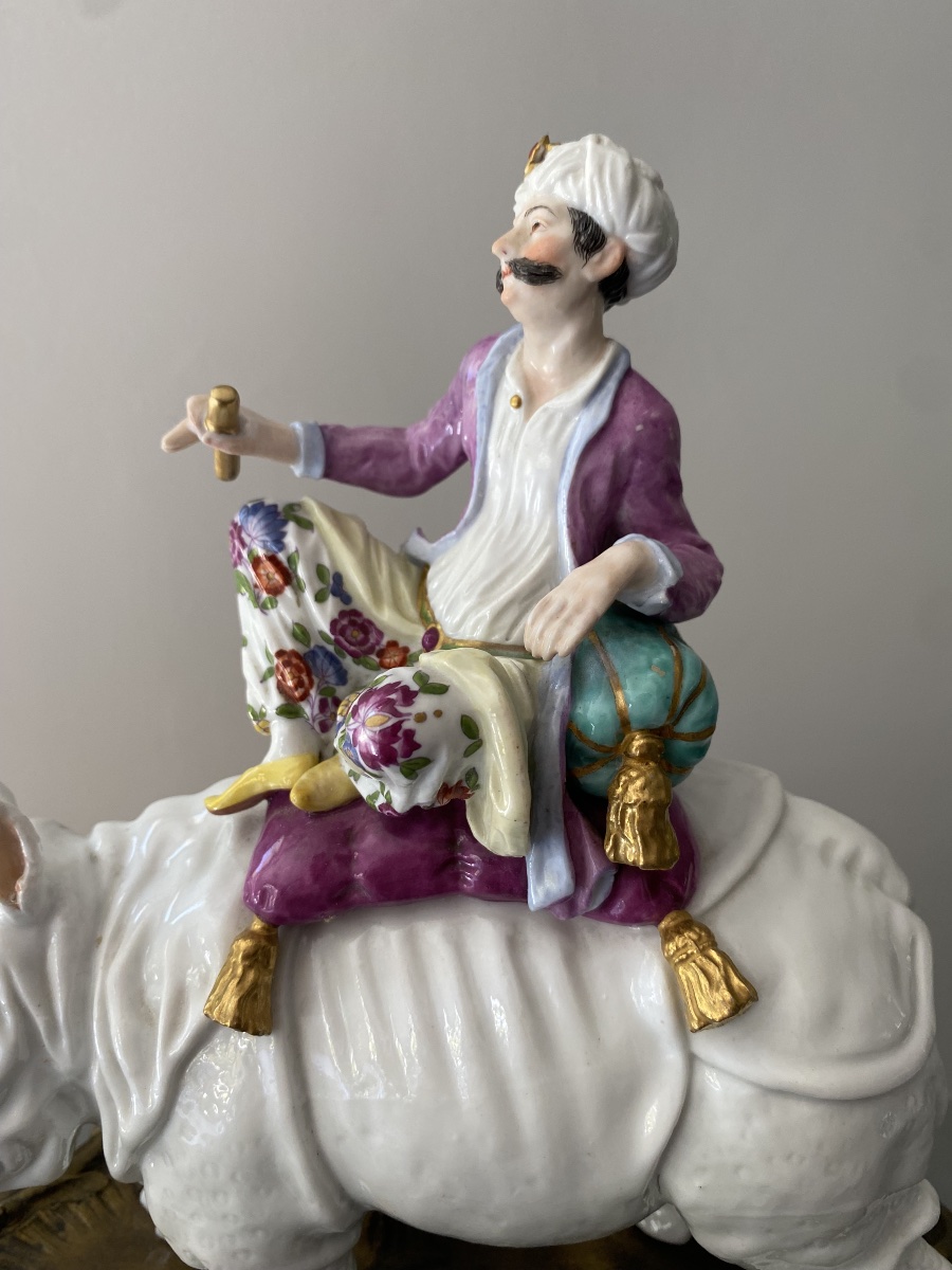 Groupe porcelaine Rhinoceros Samson 19 eme-photo-7